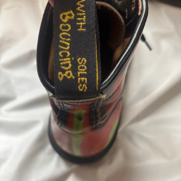 Rare Dr Doc Martens Tie Dye Combat Boot 90s Vintage Original England US 8.5 UK 6 - Picture 8 of 16